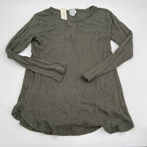 Blue Rain Top Small Womens Green Button Back Francescas T Shirt Casual Knit New